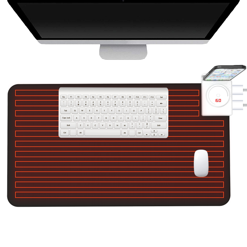 Прямая продажа с фабрики, кожаный Рабочий коврик, теплый Настольный коврик, 31x13 дюймов, подогреваемый игровой коврик для мыши, коврик для клавиатуры, Электрический подогреваемый Настольный коврик