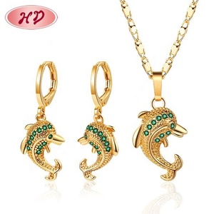 Juego de Joyería de Moda al por Mayor, Tendencia 2023, Dubai, Chapado en Oro de 18K, Forma de Delfín, Cristal de Zirconia, para Compromiso, Fiesta, Boda, para Mujer - Product Image 5