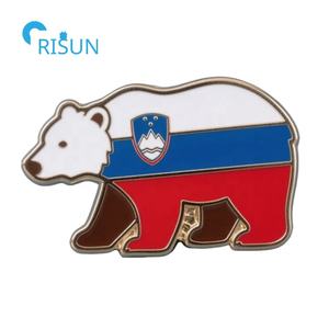 Ljubljana Slovène Slovène Slovénie Drapeau Réfrigérateur Aimant Chapeau Cap Épinglette En Émail Badge Broche Personnalisé Slovénie Épingle En Émail - Product Image 6