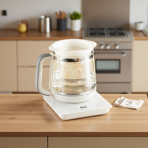 Bouilloire à thé en verre borosilicate 110V 1,8L, fonction de décoction d'herbes, filtre 304, 800W, ébullition rapide, température constante - Product Image 1