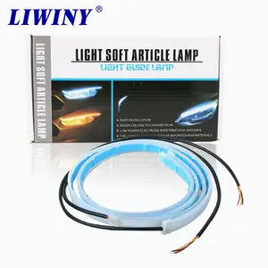 Liwiny mangueira de 45cm 18 ", tubo de comutação de carro, cor dupla, drl flexível, led com seta