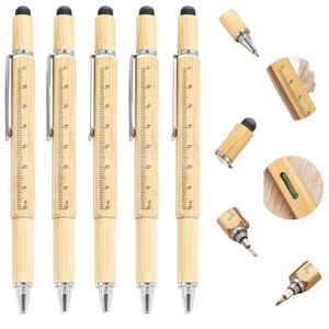 Eco-friendly Bamboo Sports 6-in-1 Luxury Ballpoint <b>Pen</b> Custom Logo Universal for <b>Pen</b> Gifts Corporate Events - Product Image 1