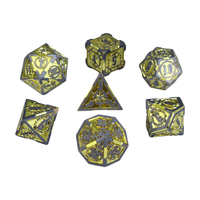 Ensemble de dés polyédriques en métal OEM personnalisés pour jeux de rôle (RPG) Dungeons and Dragons, 7 pièces, écologiques, formes fantastiques et science-fiction, thème pirate