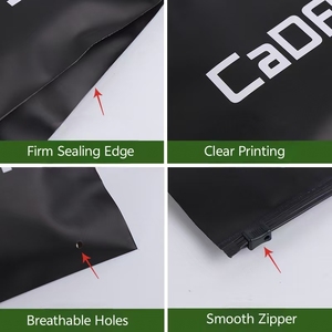 Custom High Quality Black Matte Zipper Bag for Packing Clothes - Product Image 2