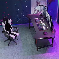 Combo chaise et bureau de jeu RGB PC d'ordinateur à LED