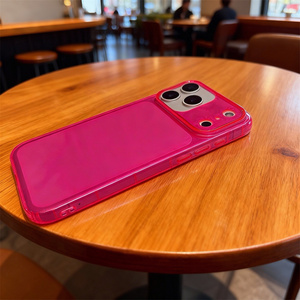 <span class=keywords><strong>Coque</strong></span> de téléphone personnalisée transparente en TPU avec bord coloré pour <span class=keywords><strong>iPhone</strong></span> 15 Pro Max, coques pour <span class=keywords><strong>iPhone</strong></span> 17 Pro Max, une couleur <span class=keywords><strong>rose</strong></span> néon - Product Image 5