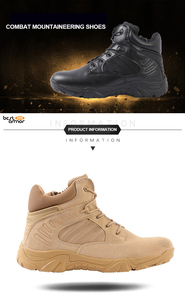 <span class=keywords><strong>Bottes</strong></span> tactiques super légères pour hommes, noires, imperméables, respirantes, <span class=keywords><strong>avec</strong></span> <span class=keywords><strong>fermeture</strong></span> <span class=keywords><strong>éclair</strong></span> latérale, style bout ouvert, semelle en caoutchouc, toutes saisons - Product Image 3