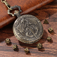 2025 Set dadu Steampunk DND-7 buah dadu polihedral Metal Mini dalam kotak liontin, suvenir pesta RPG, hadiah permainan Tabletop untuk pria