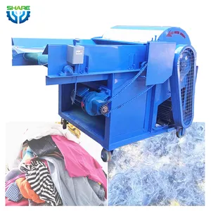 Máquina de apertura de tela de desecho de fibra de poliéster de automatización Máquina de reciclaje de tela vieja de desecho de algodón