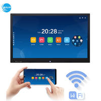Tableau interactif intelligent Android à écran tactile LCD multi-langues 4K 65 pouces en verre trempé, prix d'usine OEM