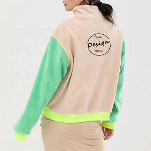 เสื้อมีฮู้ดผ้าปะติดสำหรับผู้หญิงเสื้อแบบสวมหัวมีกระเป๋าแบบหลวมพอดีตัวในกระเป๋ามีซิปมี1/3สีสดใส - Product Image 6