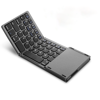 B033 Mini Folding 2.4Ghz Wireless Ergonomic Scissor Switch Keyboard USB-C Rechargeable Plastic Touch Pad Laptop Tablet Mobile