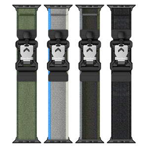 สายนาฬิกา <span class=keywords><strong>Nato</strong></span> ขนาด 18 มม. ลายทางสีเทาเข้ม พร้อมหัวเข็มขัดทอง 22 มม. แบบขายส่งตามสั่ง - Product Image 1