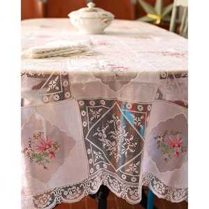 Mantel de Organza Europeo con Bordado de Flores y Servilletas con Volantes para Bodas, Eventos, Hoteles y Uso Diario - Product Image 4