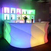Table de bar PE durable à LED Conversion multicolore Comptoir Bar Bureau Motif Lumières Meubles Article chaud pour le divertissement à domicile