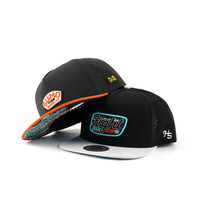 Casquettes Snapback Unisexe de Golf Premium 5 Panneaux Imperméables en Jersey Performance avec Logo en Caoutchouc PVC et Visière Plate Perforée Hydro