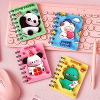 Cuaderno Espiral 3D Creativo con Diseño de Dibujos Animados, para Estudiantes de Primaria y Jardín de Infancia, Diseño de Animales Lindos, Papelería Infantil, Regalo