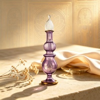 Flacon d'huile de parfum en verre gravé à l'acide, finition dorée, fait main, trésor du Pharaon égyptien, cadeau scellé avec bouchon