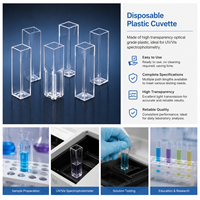 Degao Disposable Plastic Cuvette 1.5ml 4.5ml with High Transparency for Laboratory Absorbance and Colorimetric Analys