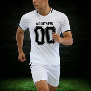 Completo da Calcio Americano Personalizzato con Scollo a V e Pantaloncini, Set Tuta Sportiva ad Asciugatura Rapida, Logo OEM, Abbigliamento Sportivo da Uomo Luminoso per Esterni - Product Image 2