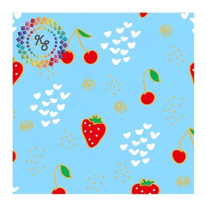 Servicio de impresión OEM para niños, diseño de ropa, tela estampada de fresa - Product Image 1