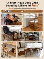 Chaise de salle à manger en bois massif de style mid-century - Design durable pour la salle à manger, le bureau à domicile et le salon