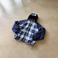 Vestes coupe-vent en nylon imperméables et résistantes au vent à double couche réversibles avec fermeture éclair et broderie personnalisée pour hommes
