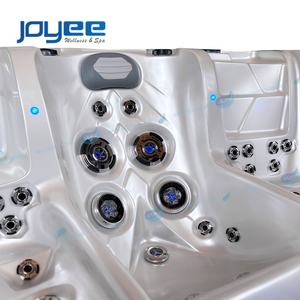 JOYEE Spa tourbillon extérieur 3 places Bain à remous en acrylique Jacuzzis Massage profond moderne Mini taille pour balcon ou petit jardin - Product Image 5