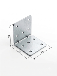Support d'angle robuste en fer 48x48x48, galvanisé et thermolaqué, quincaillerie de fixation pour meubles en bois et cadres métalliques - Product Image 4