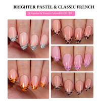 Offre Spéciale – Vente en Gros : Faux Ongles Adhésifs Blancs Imprimé Léopard Style Minimaliste Français – Tendance Hiver/Automne – Réutilisables – Lot Complet