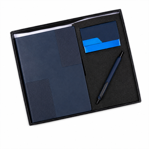 Ensemble cadeau de luxe Aurelux : agenda en cuir, porte-cartes, stylo, papeterie de bureau haut de gamme, planificateur d'affaires, 192 pages, plaque métallique - Product Image 1
