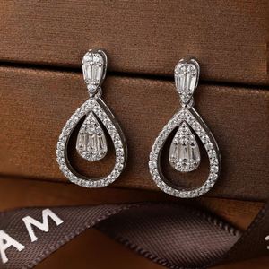Dylam <b>Top</b> End Sparkling Stunning Women Jewelry S925 Silver Diamond 5A CZ Cubic Zircon Zirconia Baguette Unique Stud <b>Earrings</b> - Product Image 6