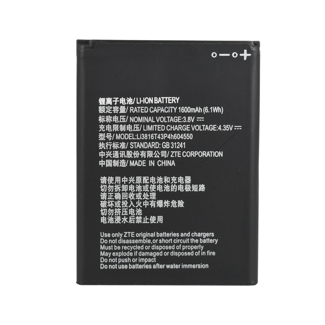 Real Capacity Li3816T43P4h604550 1600mAh Battery for zte L130 Z2335L Telstra Flip3/4 Battery