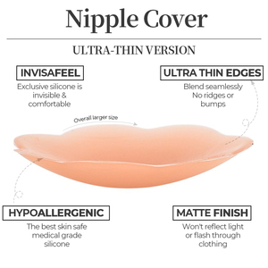 Ultra-thin <strong>Nipple</strong> Cover Round/Oval <strong>Shape</strong> for Women Silicone Invisible Adhesive Seamless Breathable Reusable Comfortable - Product Image 3