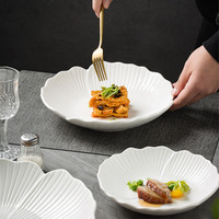 Ensemble d'assiettes à dîner en céramique blanches élégantes, assiette à steak, assiette à dessert, assiette à fruits, vaisselle plate en porcelaine pour la maison, la cuisine, la salle à manger, le service