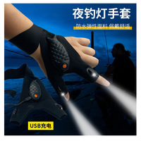 Guantes de Pesca Luminosos LED para Exteriores 2025, Guantes de Medio Dedo con Luz, Guantes de Pesca Nocturna con Luz en los Dedos, Venta al por Mayor