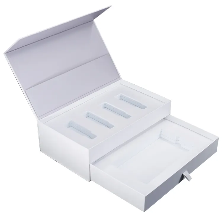 Benutzer definierte Geschenk box einfaches Design magnetische matt weiße Schubladen box ISO9001 Verpackungs box