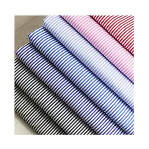 Vente directe d'usine tissu rayé fin 230Gsm CVC 80% coton 20% fil de Polyester teint tricoté C tissu pour tissu de chemise