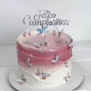 3D Golden <strong>Spanish</strong> Feliz Cumplieanos Cake Topper for Happy Birthday Party DIY Dessert Cake Decoration Supplies One <strong>Sweet</strong> Angel - Product Image 3