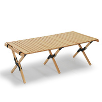 Nouvelle arrivée : table pliante en bois de hêtre massif, stable, pour le glamping et les pique-niques en plein air