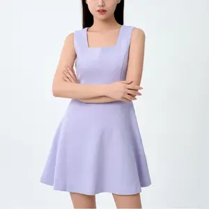 2023 Amazon Hot Sales OEM size Slim Gym Sports Golf Tennis Dress and Elegant Office Sleeveless Classic Black Dress