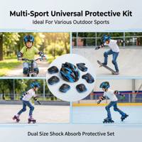 Ensemble de protection pour adultes et enfants, coque en PP, coussinets en coton perlé avec casque en PC EPS, tailles XS S M L pour le roller, le cyclisme et les sports
