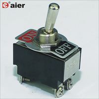 Interrupteur à bascule durable, compact, marche/arrêt, 12 mm, 4P, 15A/125V, 10A/250V, à souder, en métal noir, pour voiture, bateau