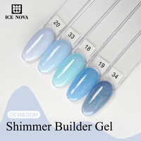ICE NOVA Shimmer Builder Extension Gel à paillettes de style russe 6 en 1 Fonction Professional Custom Builder UV/LED Gel Factory