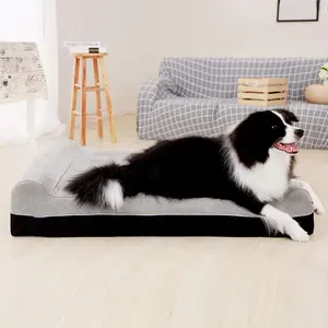 Toptan çıkarılabilir köpek yatağı yıkanabilir su geçirmez lüks bellek köpük ortopedik köpek yatağı