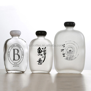 Botella de copa de vino 100mL 130Ml 250ml 350ml 500ml Esmerilado transparente Redondo Plano Frío Brew Café Jugo Whisky <span class=keywords><strong>Vodka</strong></span> <span class=keywords><strong>con</strong></span> tapón de rosca - Product Image 3