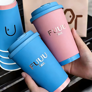 Bicchieri di Carta Personalizzati Blu e <span class=keywords><strong>Rosa</strong></span> per <span class=keywords><strong>Caffè</strong></span>, Rivestiti in PE per Bevande Calde, Bicchieri di Carta con Logo Stampato all'Ingrosso - Product Image 1