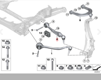 31106878082 Bras de suspension inférieur avant droit en fonte de haute qualité G05 G06 G07 X5 X6 X7, rotule de suspension argentée, garantie 12 mois
