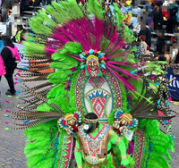 Plumes de paon bicolores teintées et décolorées en gros, plumes de paon dégradées pour costumes de carnaval, coiffes et décorations de fête