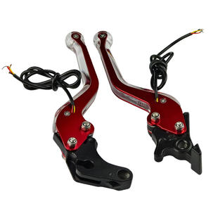 오토바이 개조 부품 용 수정 CNC 알루미늄 합금 LED 조명 핸들 전면 배치 브레이크 클러치 레버 - Product Image 5